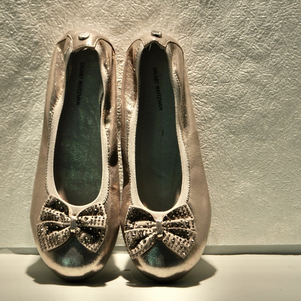Stuart Weitzman kids silver ballet flat